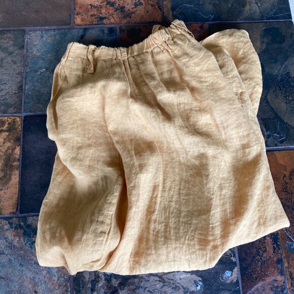Unique 100% Linen Skirt (Harem Style), OS, yellow-mustard - Picture 10 of 12